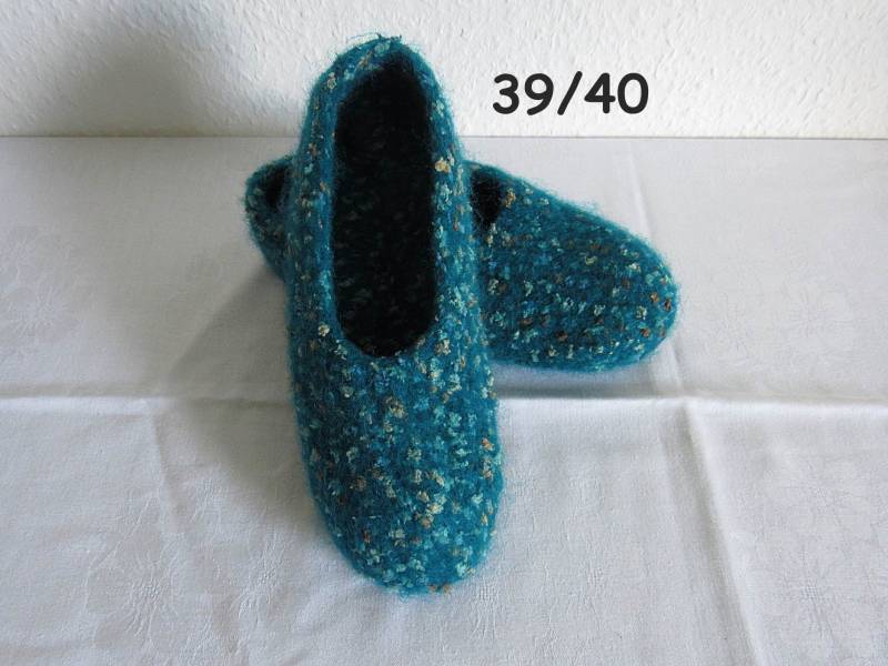 Warme Filzpuschen Mit Latexsohle, Gr. 39/40 Warme Filzpuschen Mit Latexsohle, Gr. 39/40 von Nadelspielereien