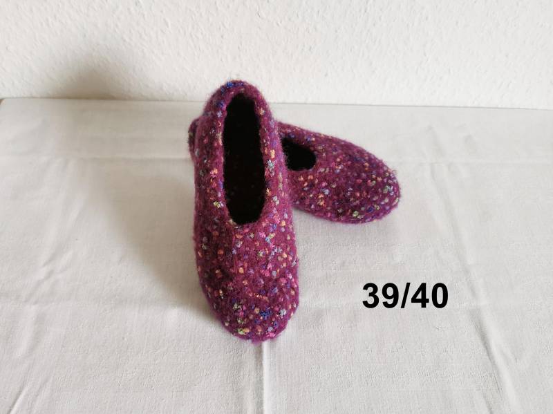 Warme Filzpuschen Mit Latexsohle, Gr. 39/40 Warme Filzpuschen Mit Latexsohle, Gr. 39/40 von Nadelspielereien