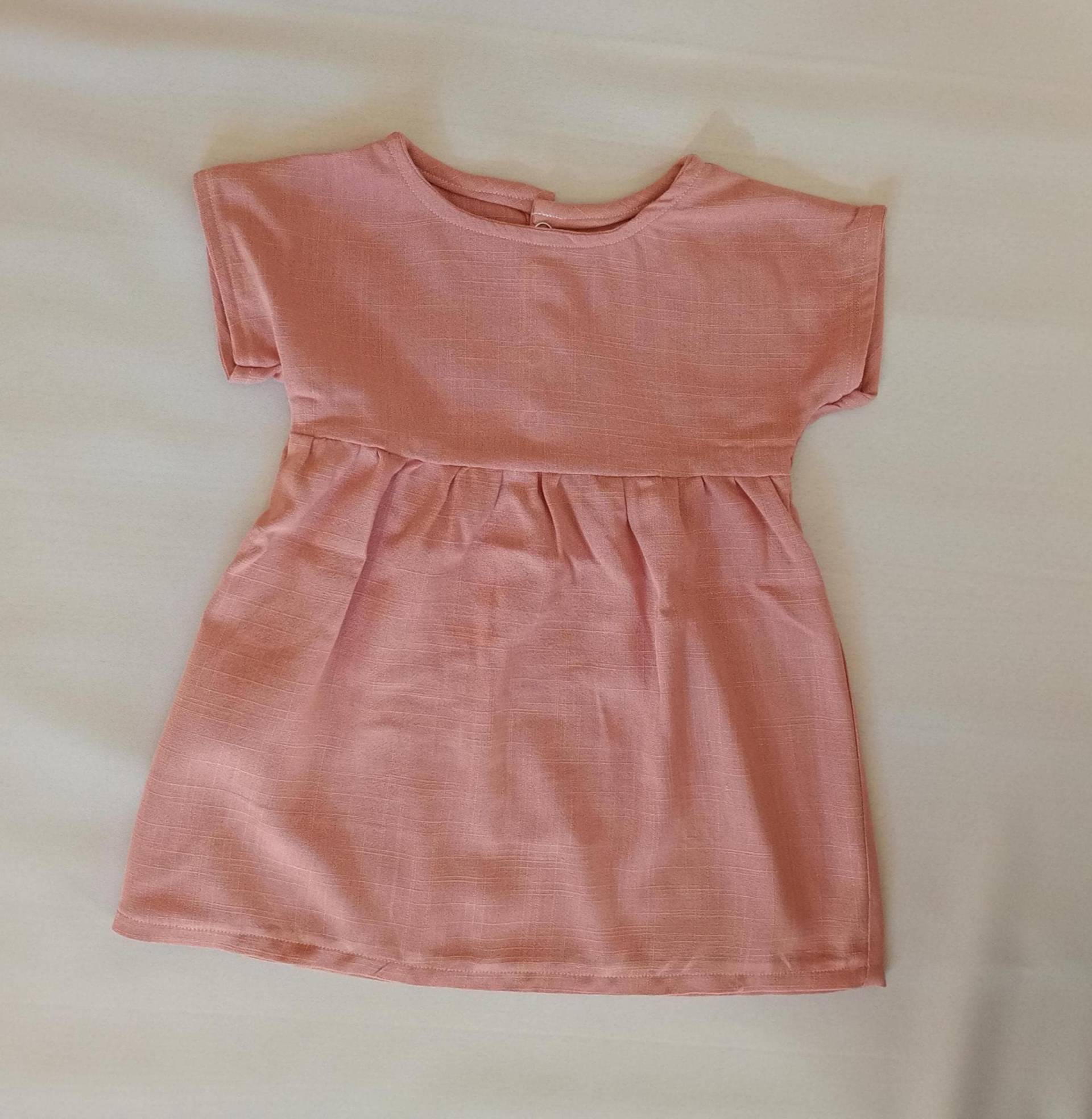 Sommer Tunika Für Mädchen - Leichte Baby Aus Baumwolle Oder Leinen, Kurzärmlig Und Luftig Festliche Kleider Babys von NadelundHerzbyMilena