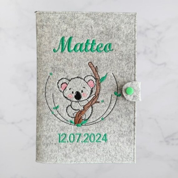 U - Heft Hülle, Untersuchungshefthülle, 100% Wollfilz, Personalisiert, Koala von NadelzauberByNiess