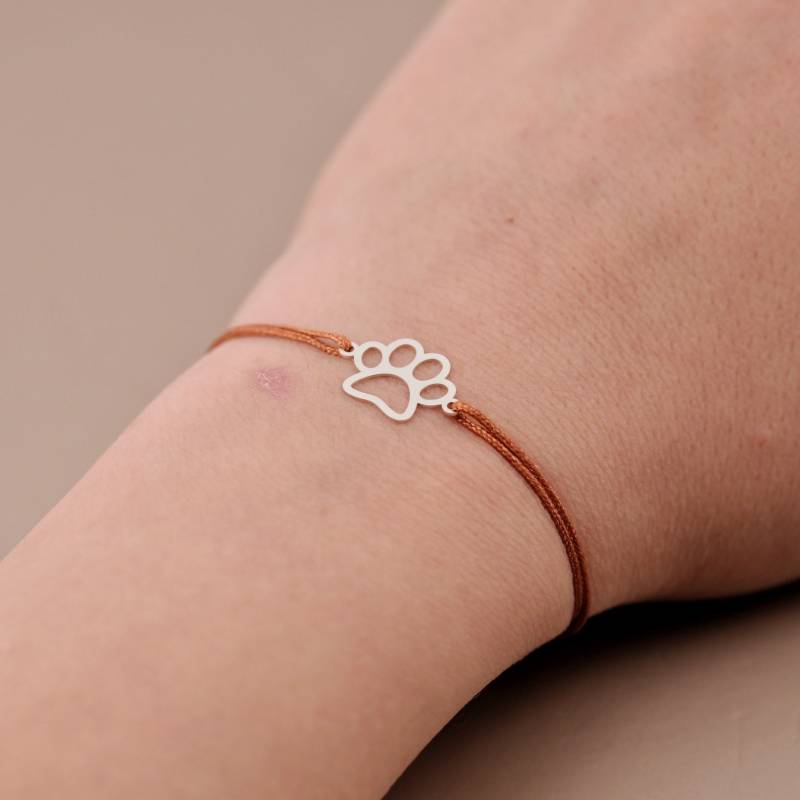 925 Silber Pfote Armband, Bracelet Hund Katze Haustier, Sterling Verstellbares Handgefertigtes Armband von NadiaHandicrafts