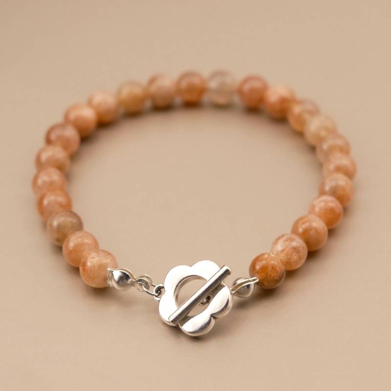 Echte Sonnenstein Armband 6&8 Mm, Perlenarmband Sunstein, Geschenkidee von NadiaHandicrafts