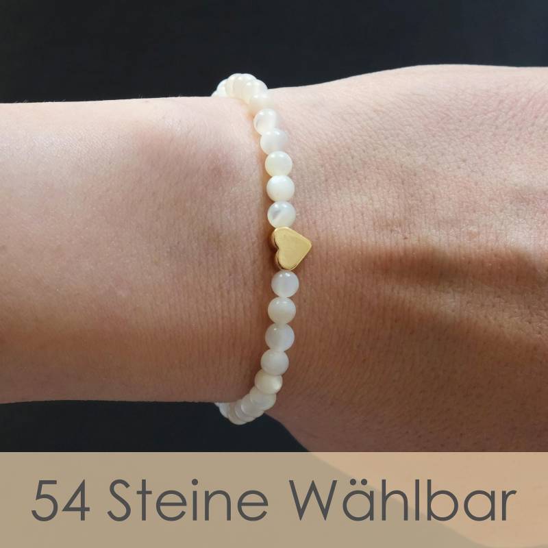 Freundschaftsarmband Mit Herz | Personalisierbares Edelstein-Armband Geschenk Für Frauen Echtes Steinarmband - Handgefertigt von NadiaHandicrafts