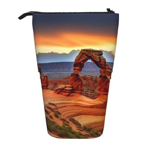 Arches National Park bedrucktes Federmäppchen, Stehender Stifthalter, Teleskop-Federmäppchen, Pop-Up-Make-up-Tasche, Arches National Park, Einheitsgröße, Taschen-Organizer von Nadie