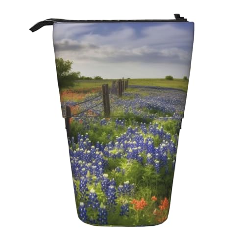 Nadie Federmäppchen mit britischer Flagge, Stehender Stifthalter, Teleskop-Federmäppchen, Pop-Up-Make-up-Tasche, Texas Bluebonnets SC, Einheitsgröße, Taschen-Organizer von Nadie