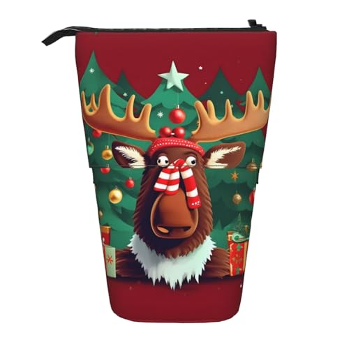 Nadie Teleskop-Federmäppchen mit tropischem Zitronenmotiv, Stifthalter, Schreibwarenetui, Stand-up-Tasche, einziehbare Tasche, Lustige Weihnachts-Moos, Einheitsgröße, Taschen-Organizer von Nadie