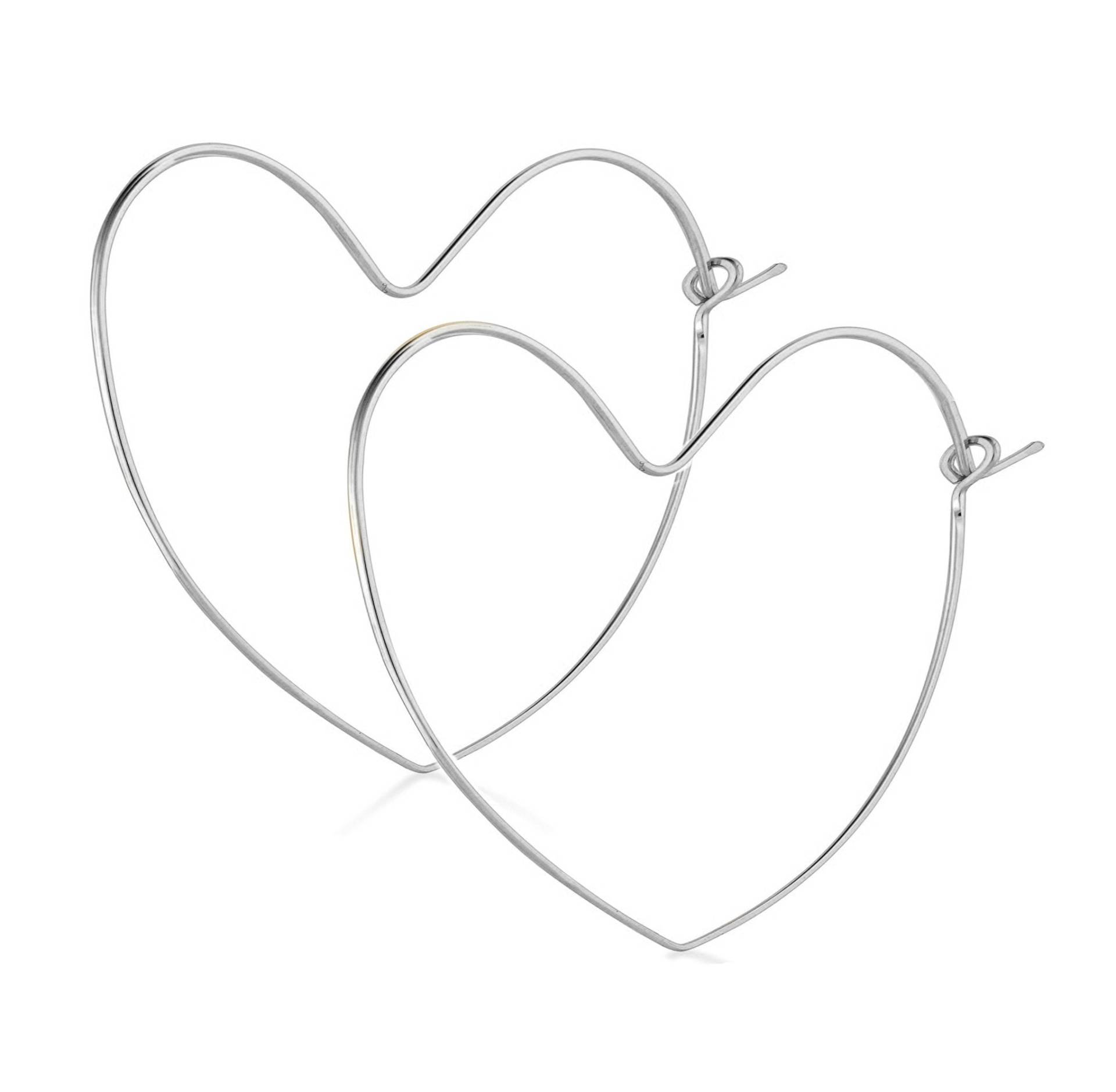 Elegante Herzförmige Creolen Große Herzohrringe Endlose Stil Moderne Ohrringe Sterling Silber/Gold Filled Herz Hoop Ohrring von NadinArtDesign