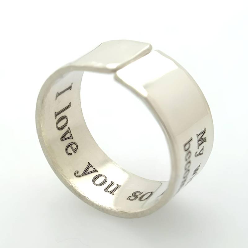 Geheime Nachricht Ring Freund Geschenk Benutzerdefinierte Schreiben Personalisierte Für Sie Oder Ihn Sterling Silber Zitat Ringe Versteckte Gravur von NadinRings