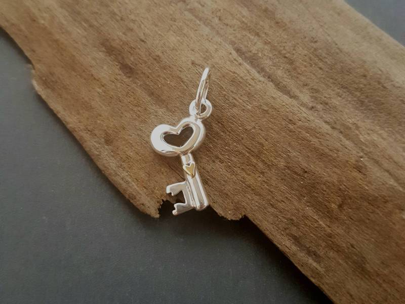 Schlüssel Zu Meinem Herzen. Sterling Silber Anhänger. 18 Ct Herz von NadineTriggJewellery