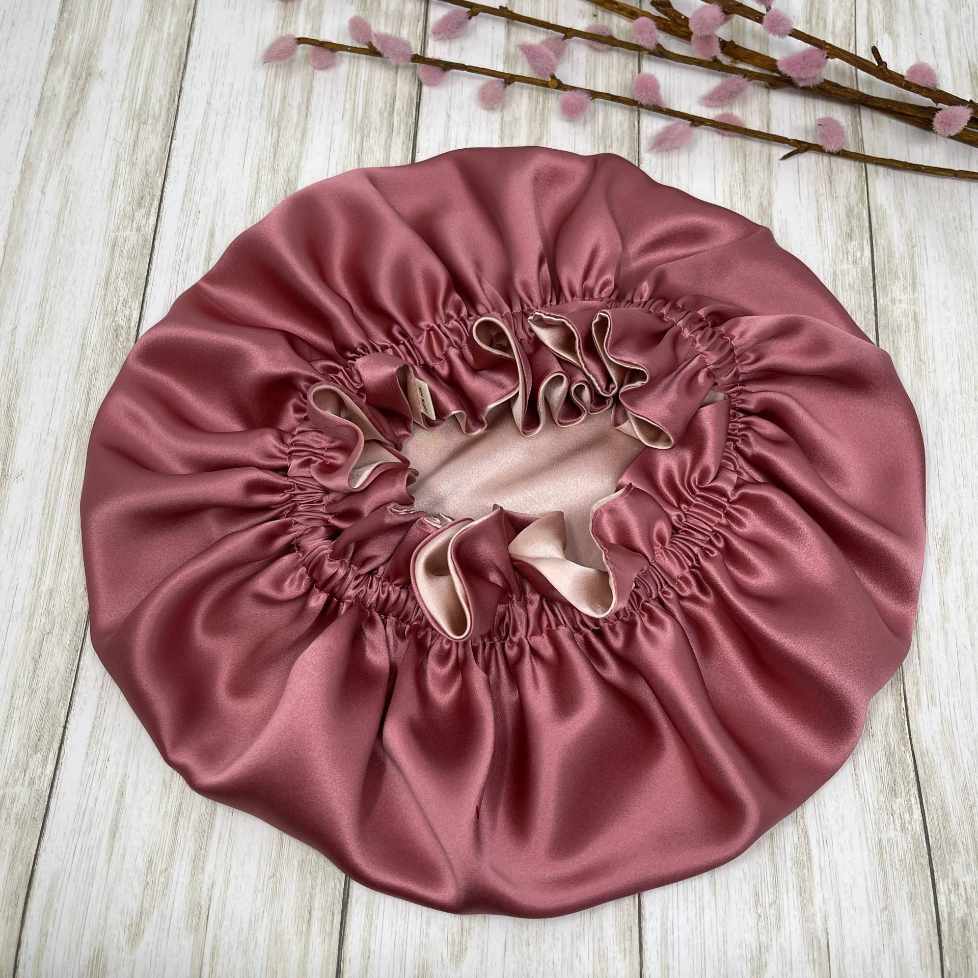 Rose Gold Reversible 100% Reine Seide Mütze | Doppelschichtige 19 Momme Haube Aus Maulbeerseide Zum Schutz Der Haare Rose Gold Reversible 100% Reine Seide Mütze | Doppelschichtige 19 Momme Haube Aus Maulbeerseide Zum Schutz Der Haare von NadinochkaShop