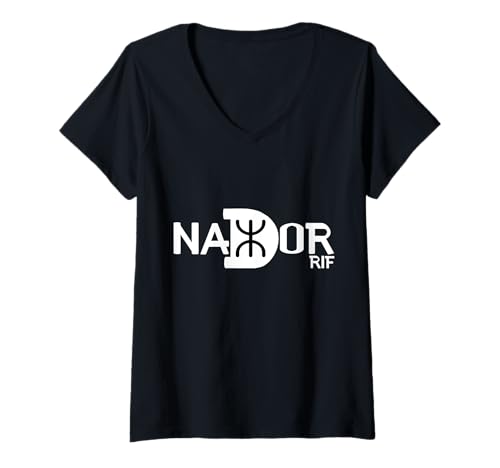 Damen Stadt Nador Rif Marokko Reisen T-Shirt mit V-Ausschnitt von Nador
