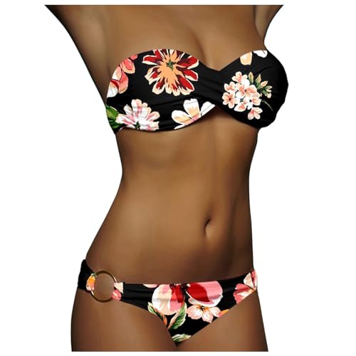 Nadunje Damen Bikini Set Bandeau Trägerlos Badeanzüge Sommer Einfarbig Zweiteiliger Bauchweg TangaBademode Bikini-Oberteil Und High Waist Bikinihose Sexy Bademode Set für Damen Strandmode Swimsuits Nadunje Damen Bikini Set Bandeau Trägerlos Badeanzüge Sommer Einfarbig Zweiteiliger Bauchweg TangaBademode Bikini-Oberteil Und High Waist Bikinihose Sexy Bademode Set für Damen Strandmode Swimsuits von Nadunje
