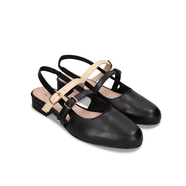 Nae Vegan Shoes NAE - Juno Schwarz Vegan Flats aus Apfelhaut von Nae Vegan Shoes