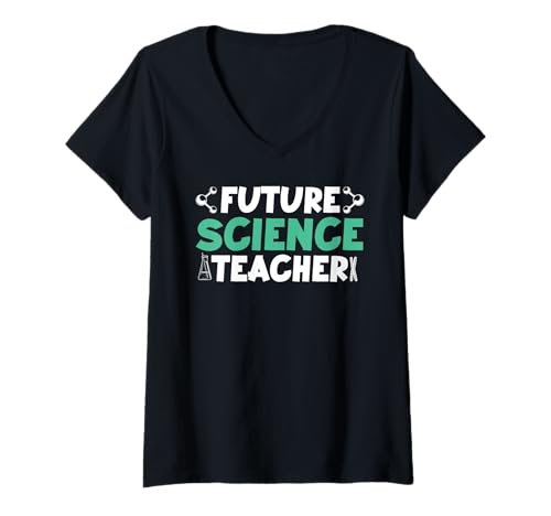 Damen Zukünftiger Wissenschaftslehrer Humor Nerds T-Shirt mit V-Ausschnitt von Nächste Generation Lehrer Naturwissenschaft