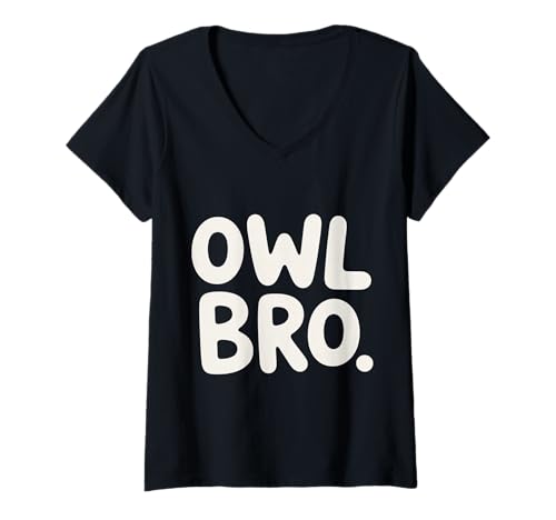 Damen Owl Bro Nachtvogelliebhaber nächtliche Vibes |||- T-Shirt mit V-Ausschnitt Damen Owl Bro Nachtvogelliebhaber nächtliche Vibes |||- T-Shirt mit V-Ausschnitt von Nächtliche Nacht wach