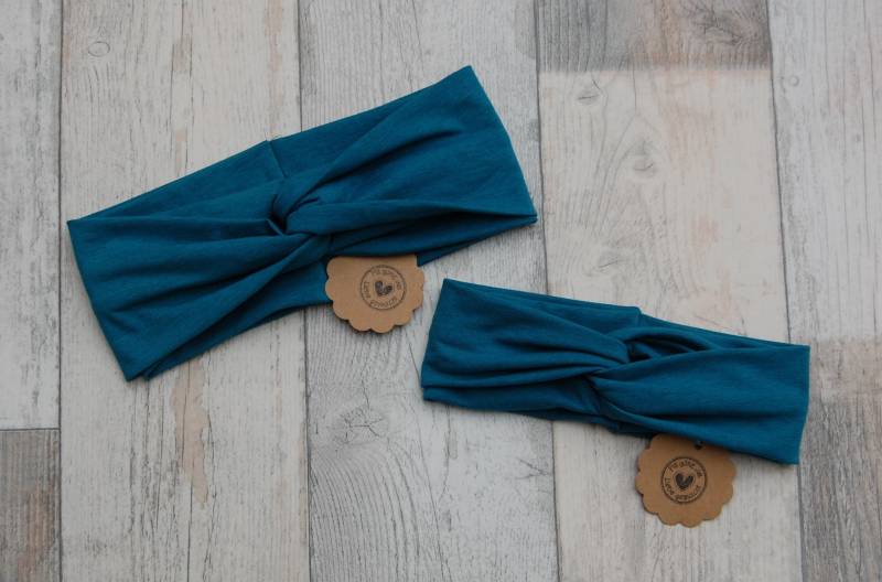 Mutter-Tochter Set Turban-Haarband Petrol von NaeffisShop