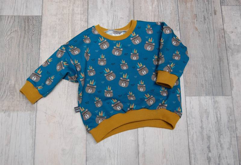 Oversized Sweater Unisex Petrol Bären von NaeffisShop