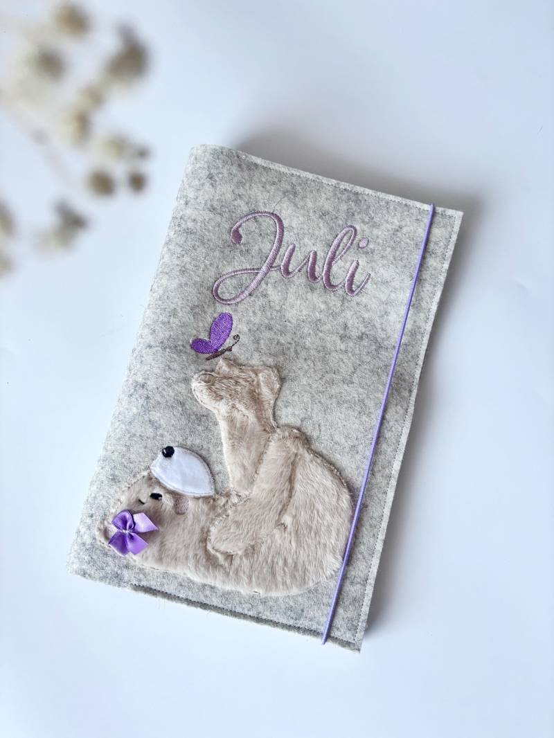 U-Heft-Hülle Mädchen Bär Personalisierbar von Naehckisch