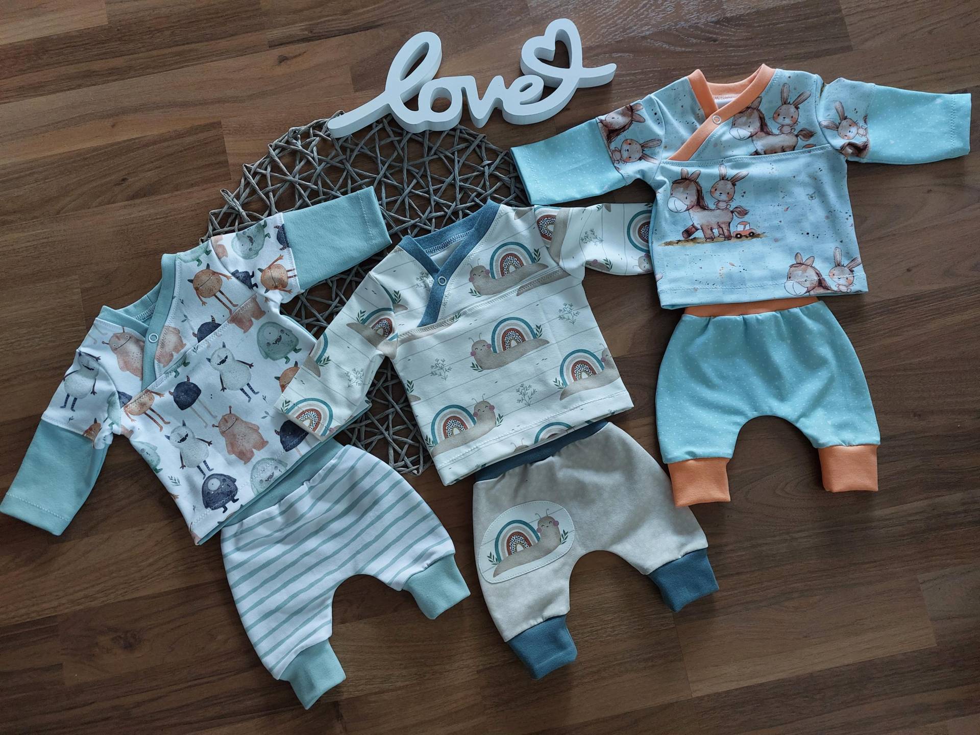 Babyset, Frühchenset Gr. 46 Aus Shirt Und Pumphose, Homecomming Outfit Babyset, Frühchenset Gr. 46 Aus Shirt Und Pumphose, Homecomming Outfit von NaehenmitSpass