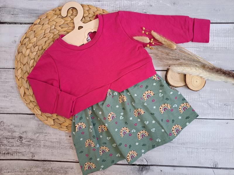 Girly Sweater Gr. 80 Mädchen - Pink Lady Kleid von Naehfloeckchen