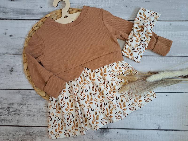 Girly Sweater Gr. 86 Mädchenkleid Inkl. Haarband von Naehfloeckchen