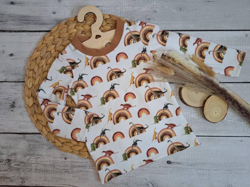 Langarmshirt Dinos Gr. 86 von Naehfloeckchen