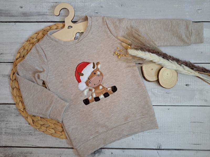 Pullover Weihnachtskuh Gr. 92 von Naehfloeckchen
