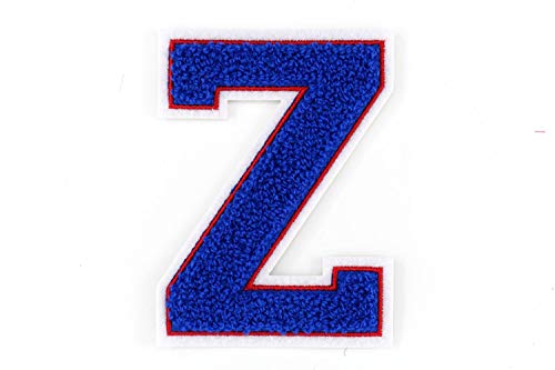 Nähgedöns.de Frottee Buchstabe A-Z | Blau, Rot, Weiß | 9,5 cm hoch | Varsity Letter Z von Nähgedöns.de