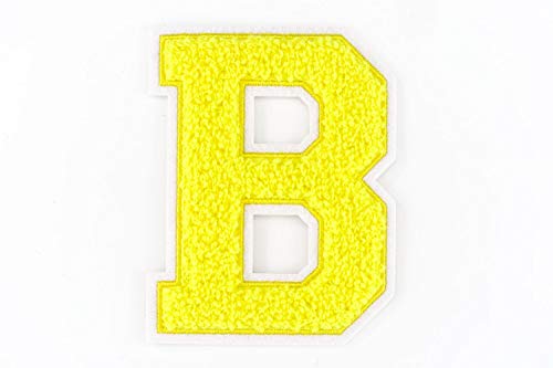 Nähgedöns.de Frottee Buchstabe A-Z | Gelb, Weiß | 9,5 cm hoch | Varsity Letter B von Nähgedöns.de