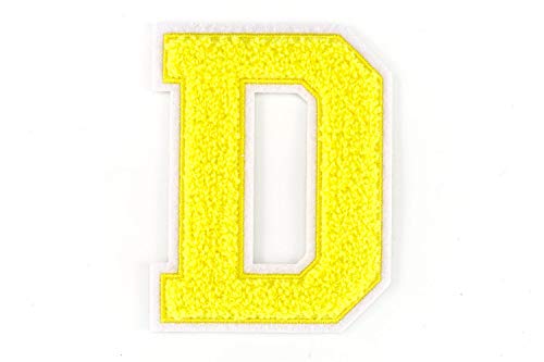 Nähgedöns.de Frottee Buchstabe A-Z | Gelb, Weiß | 9,5 cm hoch | Varsity Letter D von Nähgedöns.de