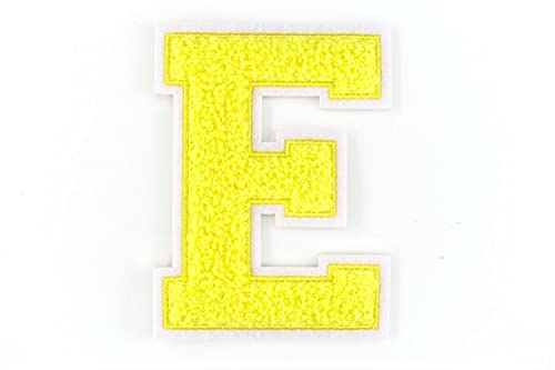 Nähgedöns.de Frottee Buchstabe A-Z | Gelb, Weiß | 9,5 cm hoch | Varsity Letter E von Nähgedöns.de