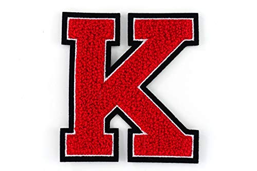 Nähgedöns.de Frottee Buchstabe A-Z | Rot, Weiß, Schwarz | 9,5 cm hoch | Varsity Letter B von Nähgedöns.de