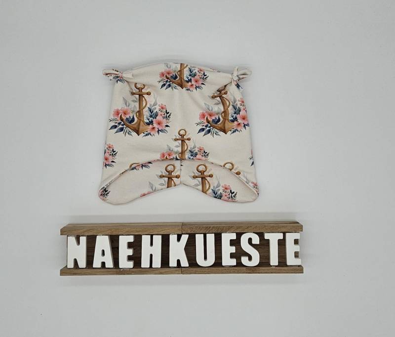 Mütze // Beanie Öhrchenmütze Garnelchen Babymütze Kindermütze Dreieckstuch "Ankerliebe" Eigenproduktion von NaehkuestebyChantal