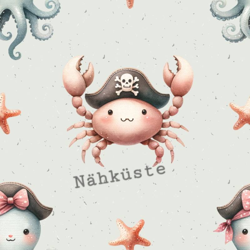 Mütze // Beanie Öhrchenmütze Garnelchen Babymütze Kindermütze "Piratentiere" Eigenproduktion von NaehkuestebyChantal