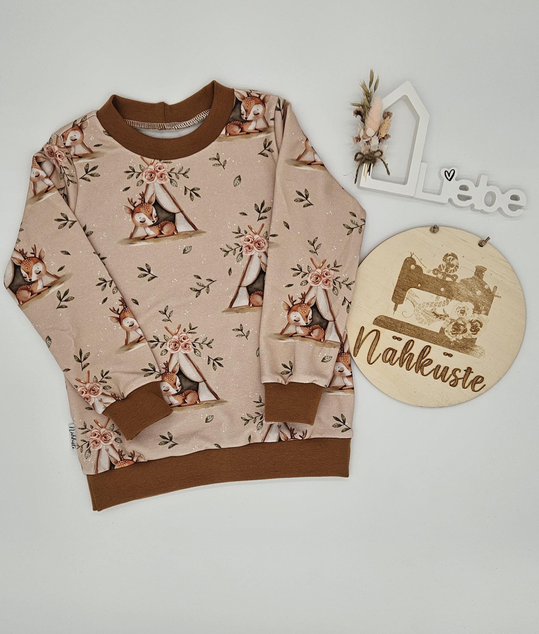 Pullover // Sweater "Boho Reh" Frühchenkleidung Eigenproduktion von NaehkuestebyChantal