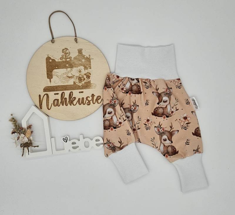 Pumphose Lang // Kurz "Blumen Reh" Frühchenkleidung Eigenproduktion von NaehkuestebyChantal