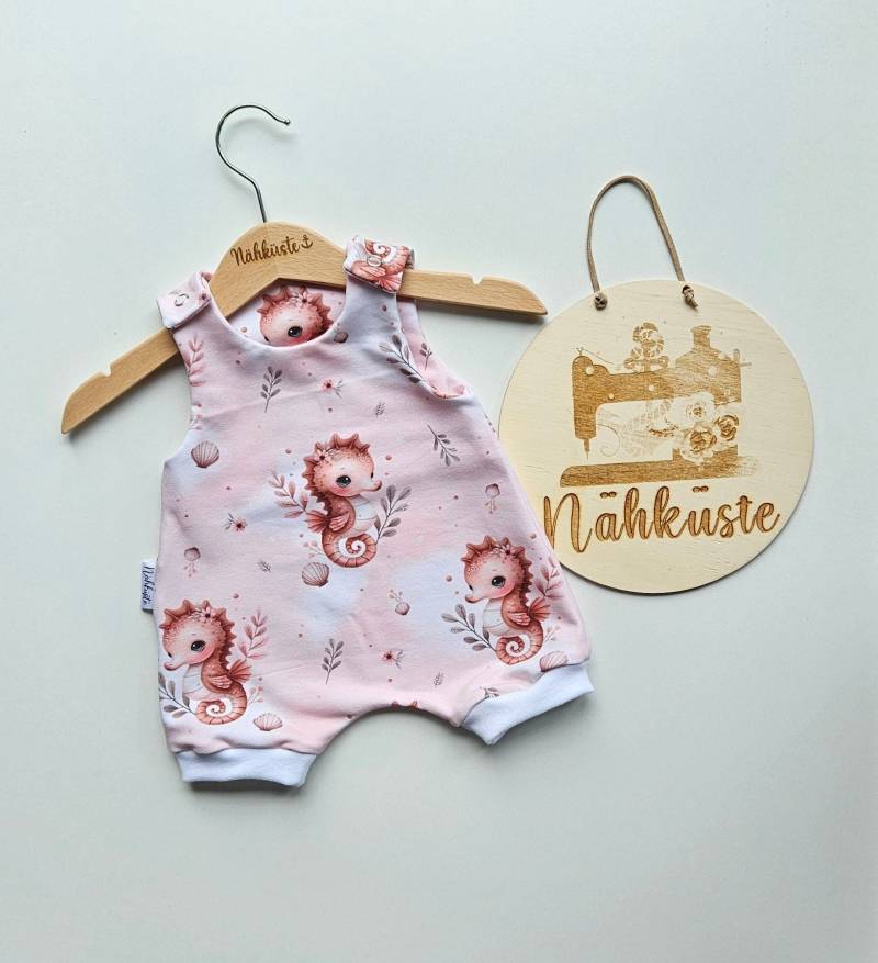 Sommer Strampler // Romper Kurz "Seepferdchen" von NaehkuestebyChantal