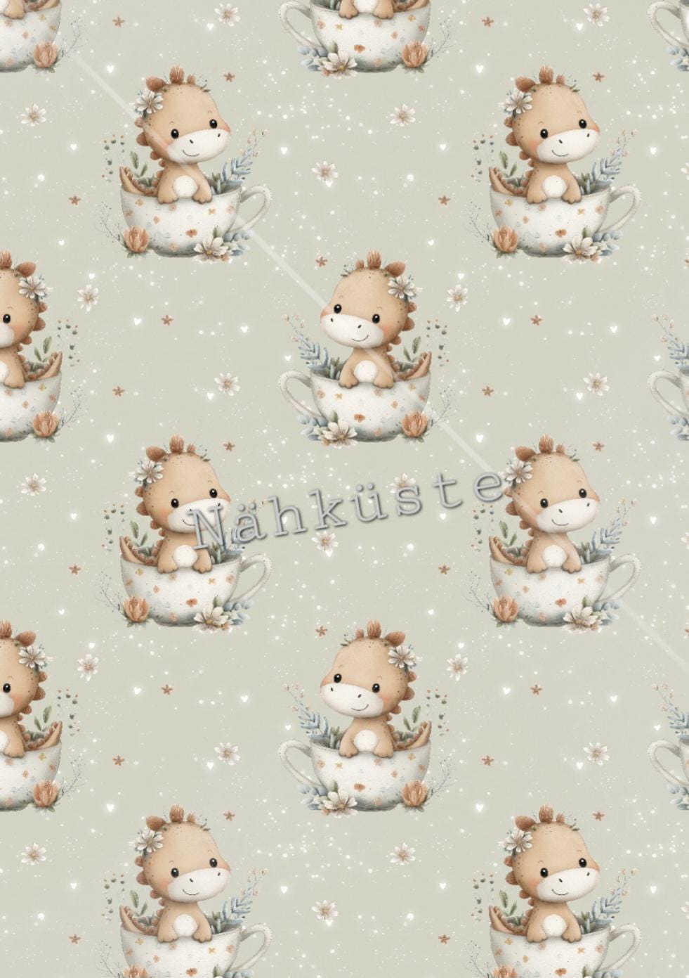 T-Shirt // Kurzarm Shirt "Blumendino" Frühchenkleidung Eigenproduktion von NaehkuestebyChantal