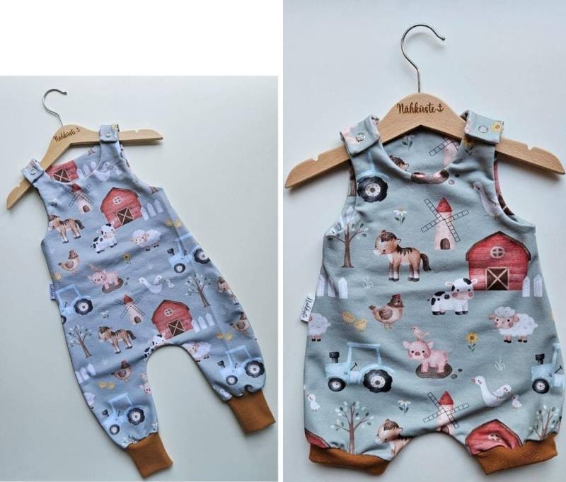 strampler // Romper Kurz "Bauernhof" Frühchenkleidung Eigenproduktion von NaehkuestebyChantal