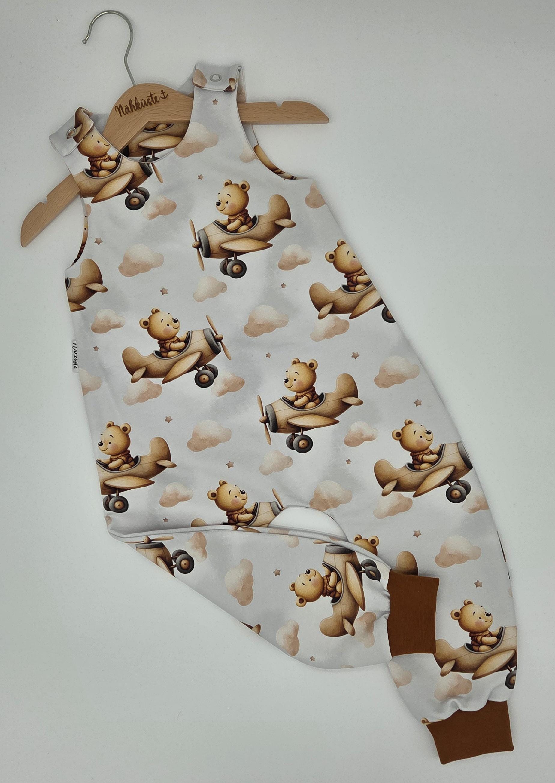 strampler // Romper Kurz "Flugbär" Frühchenkleidung Eigenproduktion von NaehkuestebyChantal