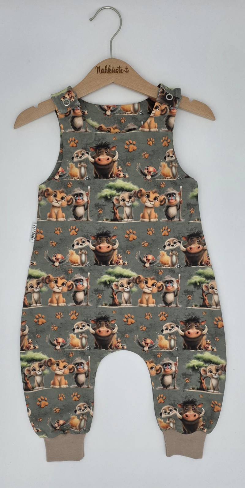 strampler // Romper Kurz "König Der Tiere" Frühchenkleidung Eigenproduktion von NaehkuestebyChantal