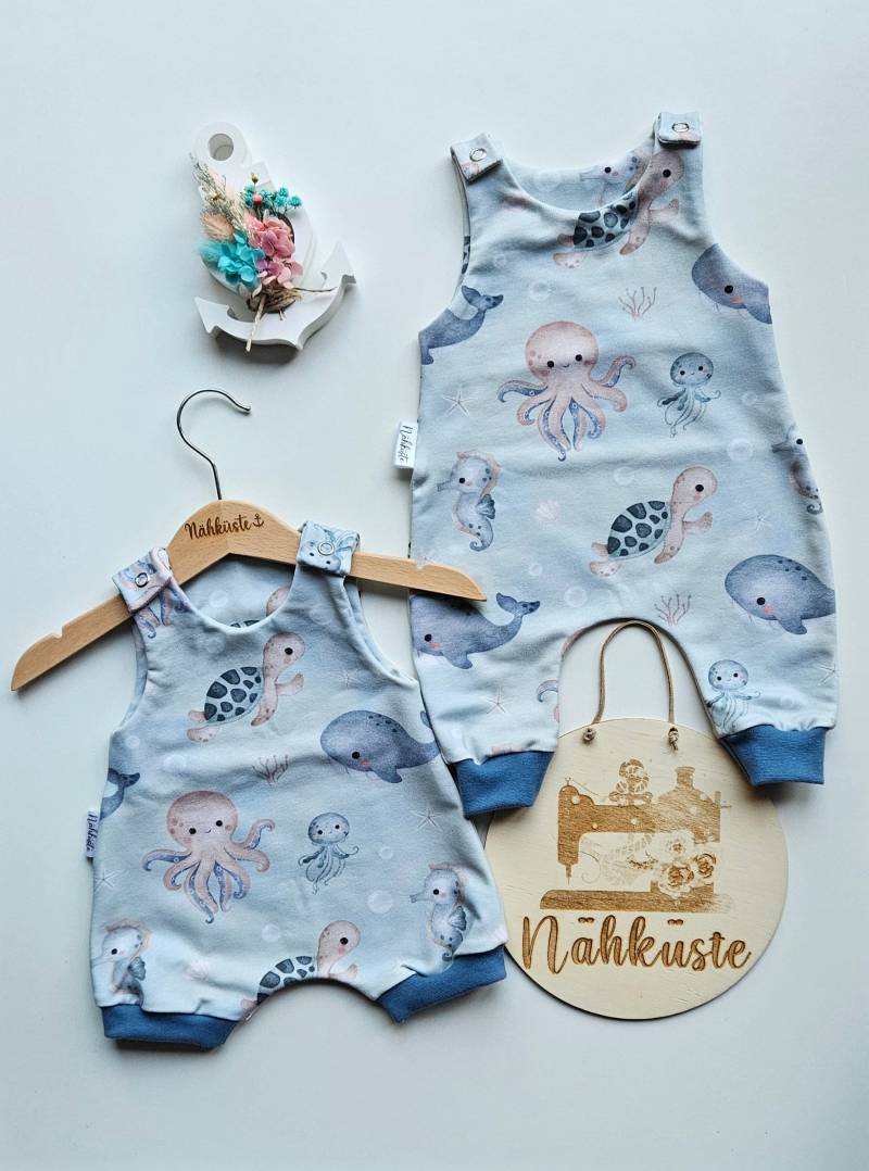 strampler // Romper Kurz "Meerestiere" Frühchenkleidung Eigenproduktion von NaehkuestebyChantal
