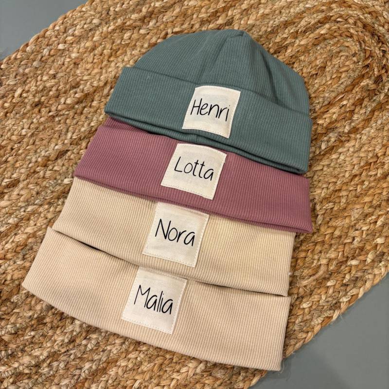 Mütze Baby Kinder Mädchen Junge Erwachsene "Personalisiert" von Naehliebebyalina