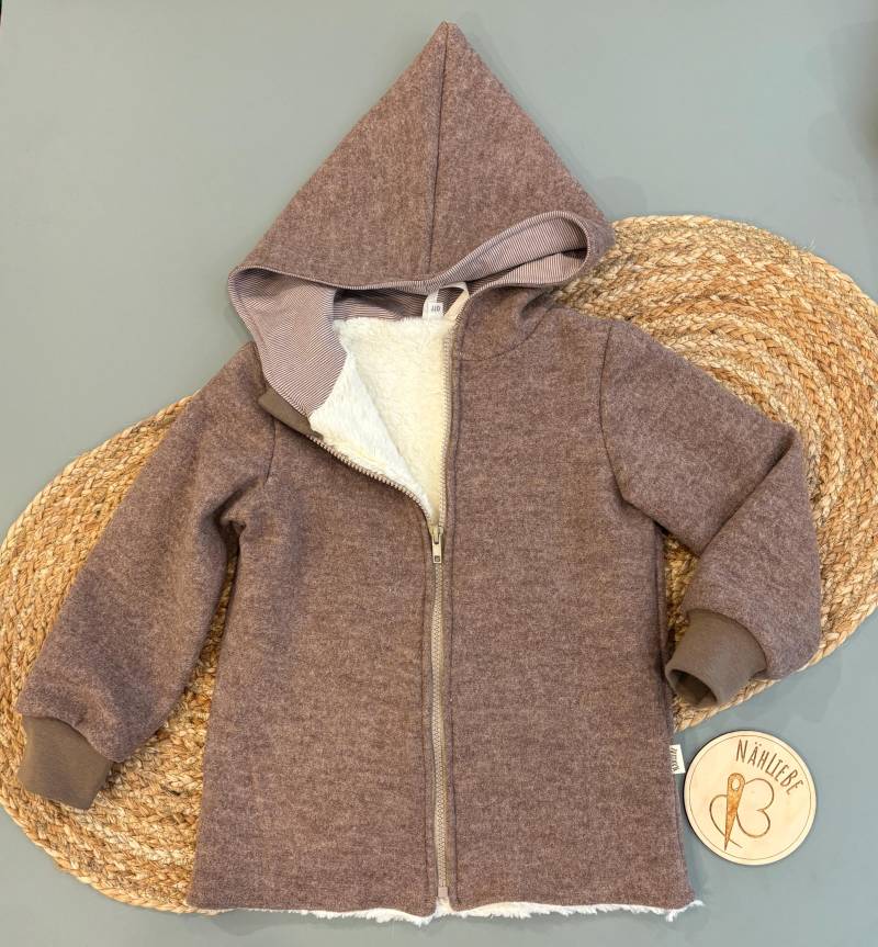 Walkjacke Merino-Wolle Mit Reißverschluss von Naehliebebyalina