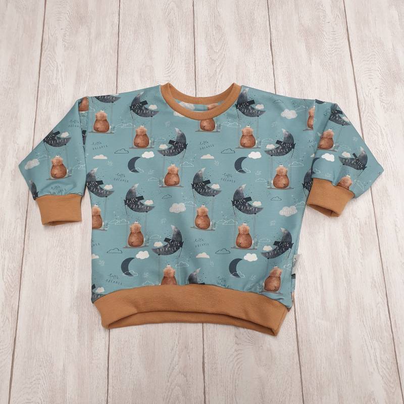 Oversized Sweater - Kuscheliger Pullover Mit Bärenmotiv Weihnachtspulli Blau Oversized Sweater - Kuscheliger Pullover Mit Bärenmotiv Weihnachtspulli Blau von Naehmamaschine