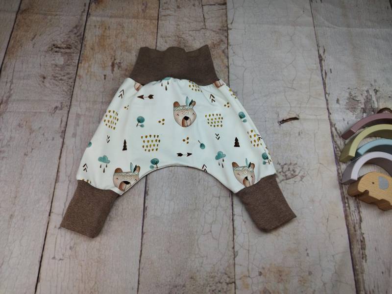 Gr. 56/62, Pumphose Mit Teilung, Teddy Boho, Braun von NaehtanteChristina