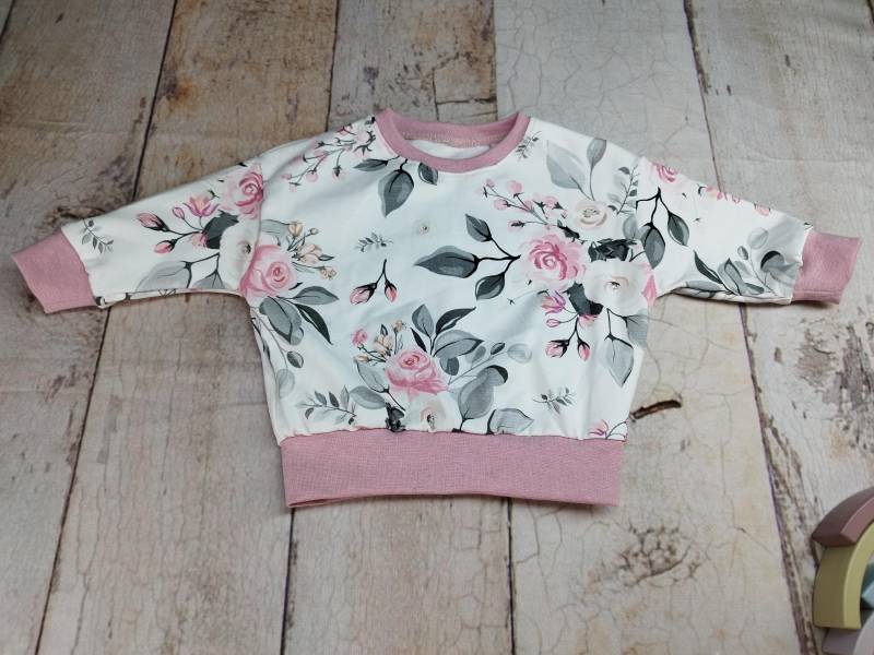 Gr. 62, Oversize-Pulli, Pullover, Rosen Groß, Rosa von NaehtanteChristina