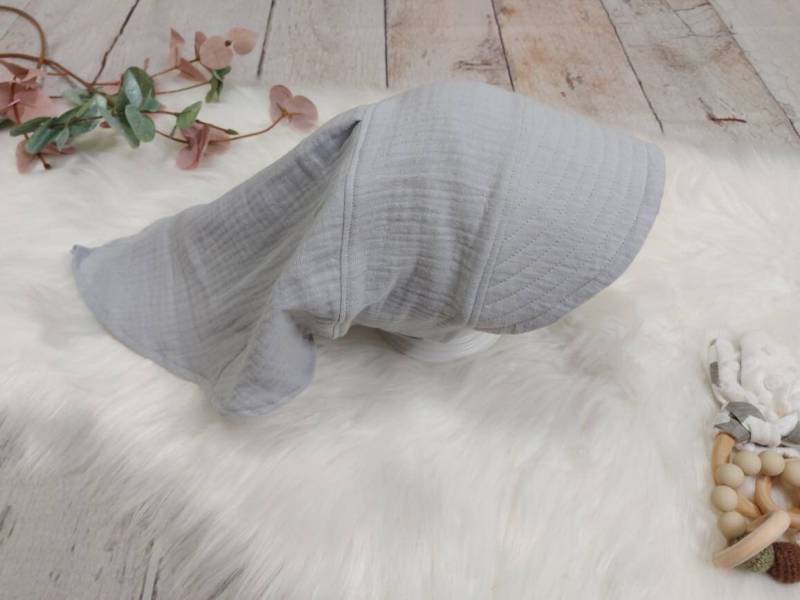 Kopftuch, Musselin Hellgrau, Ku 40-57 cm von NaehtanteChristina