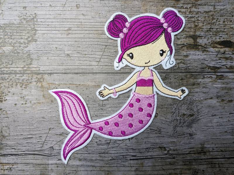 Meerjungfrau, Nixe Aufnäher, Applikation von NaehundStickliebe