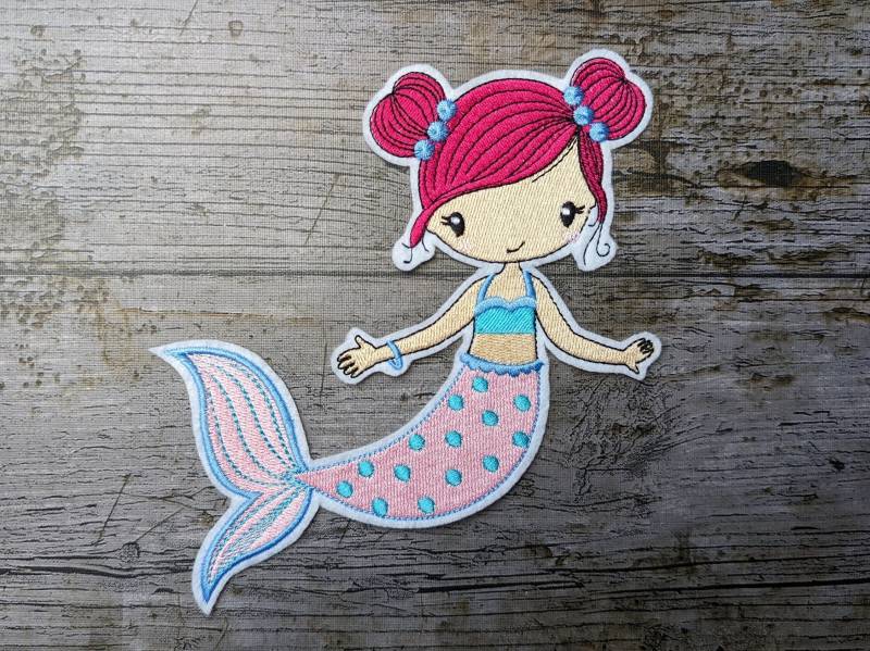 Meerjungfrau, Nixe Aufnäher, Applikation von NaehundStickliebe